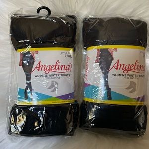 2 Prs Winter Tights With Heels NEW